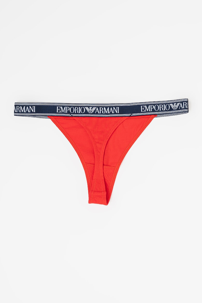 Emporio Armani Underwear Set de chiloti tanga cu banda logo in talie - 2 perechi - Pled.ro