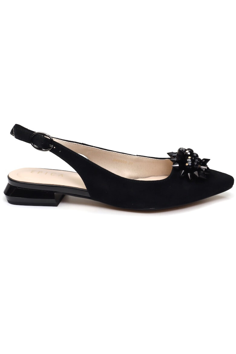 Epica Pantofi dama decupati JIJI40059 01 I negru velur - Pled.ro