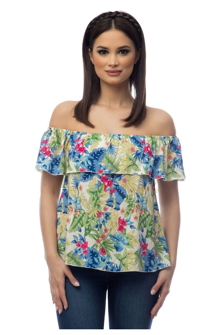 Eranthe 888113269-Bluza multicolora dama model floral - Pled.ro