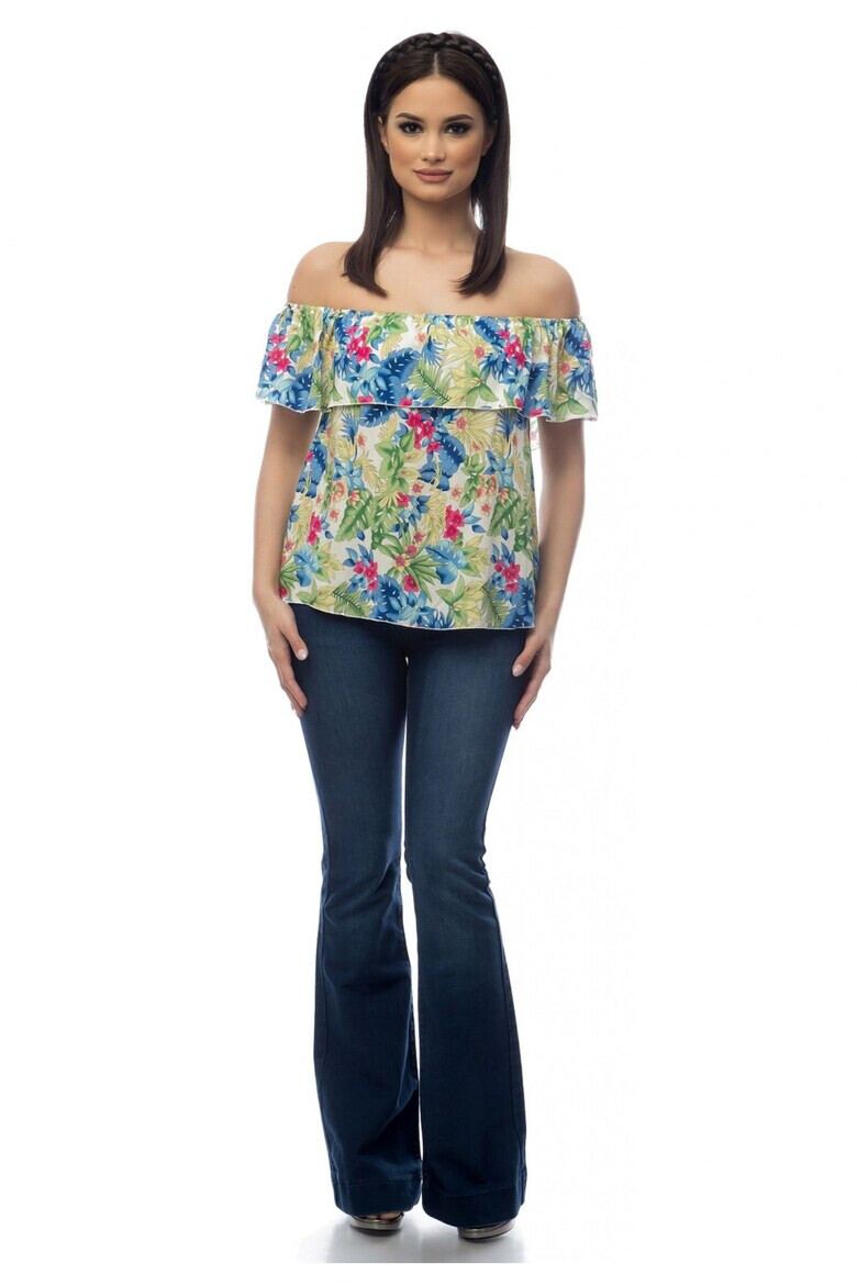 Eranthe 888113269-Bluza multicolora dama model floral - Pled.ro