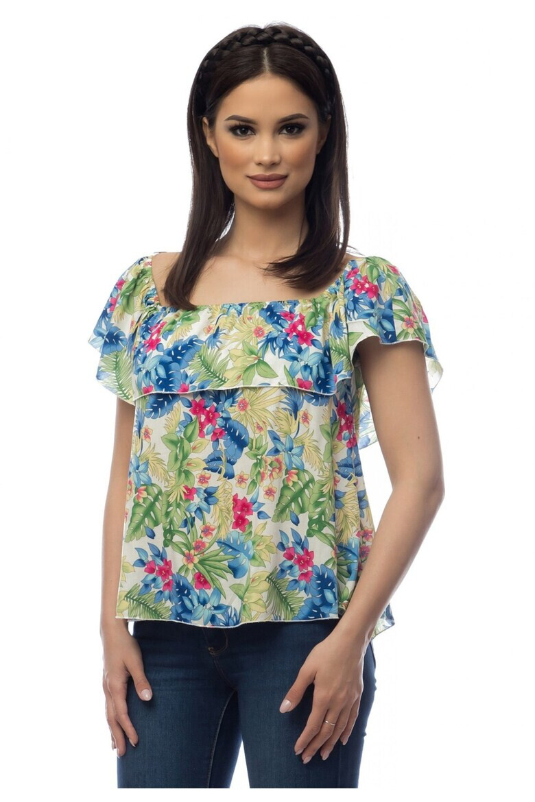 Eranthe 888113269-Bluza multicolora dama model floral - Pled.ro