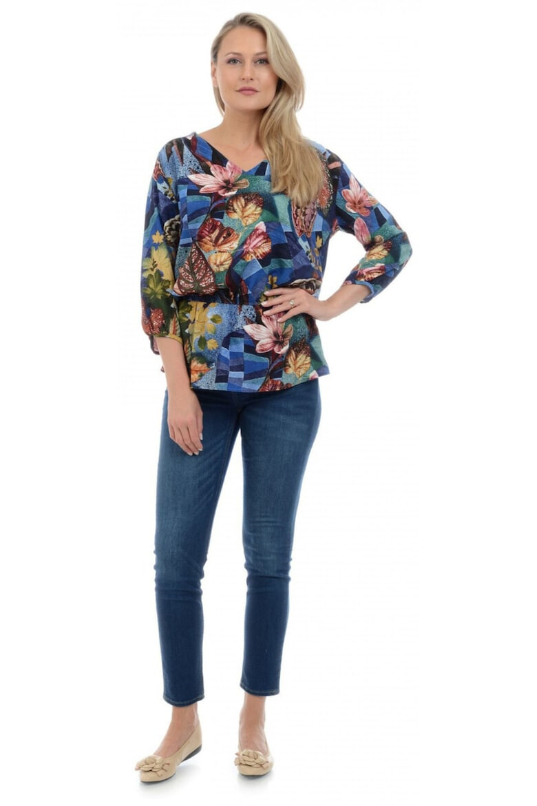 Eranthe 888124548-Bluza Dama Multicolora cu Imprimeu de Toamna - Pled.ro