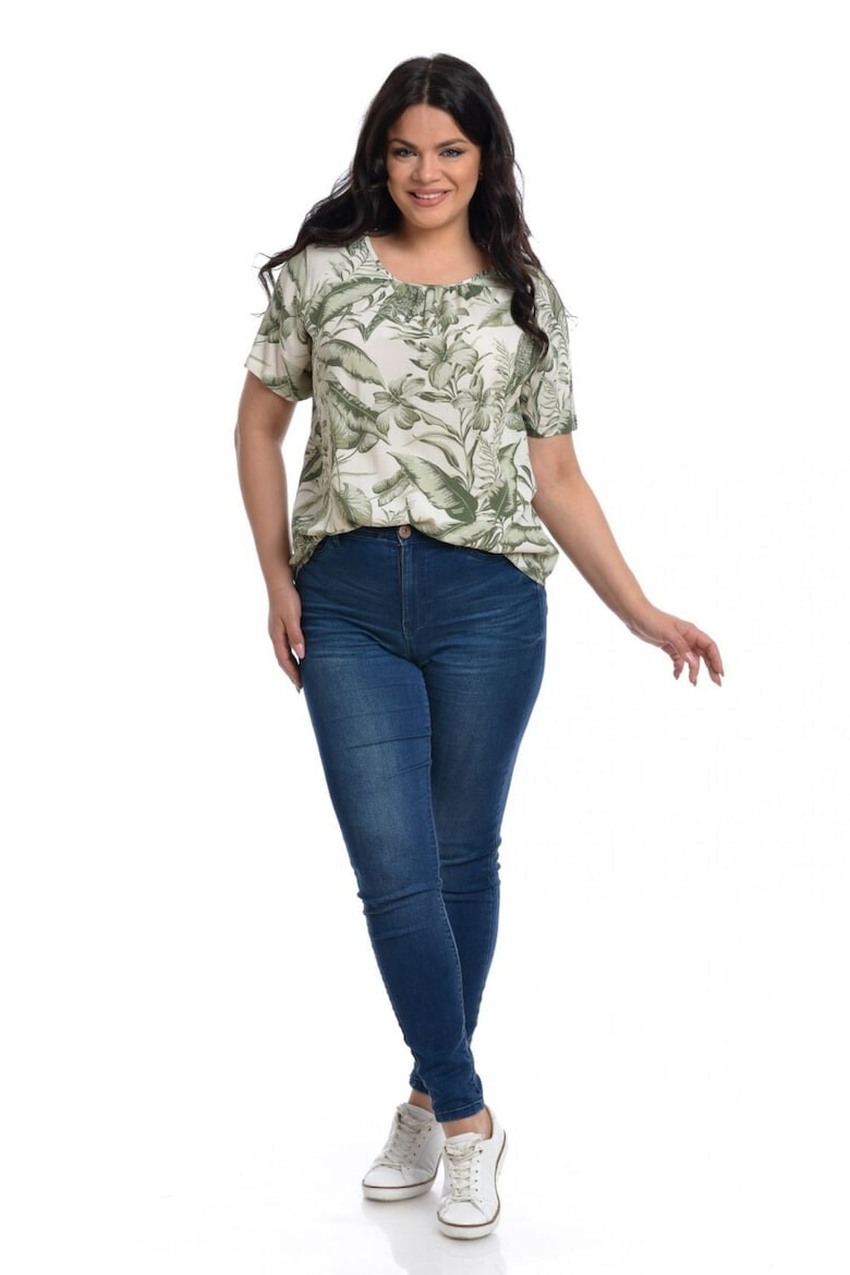 Eranthe 888140575-Bluza Dama Model Floral Verde - Pled.ro