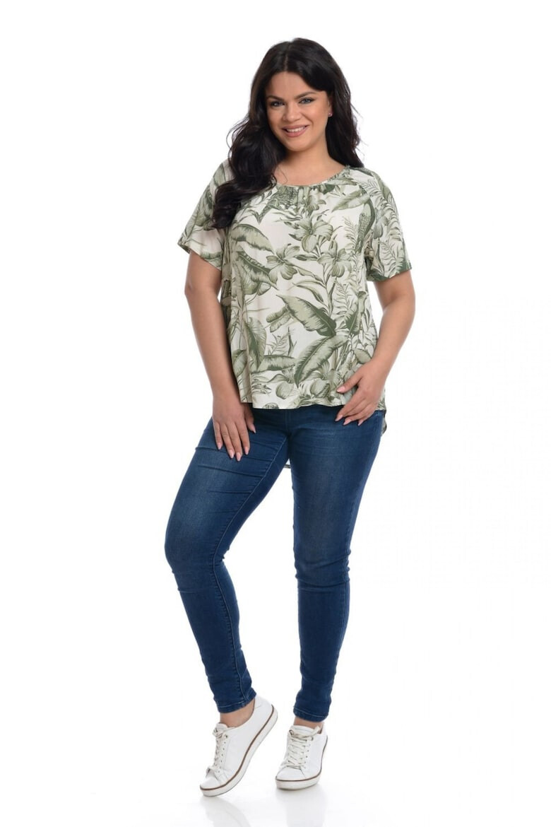 Eranthe 888140575-Bluza Dama Model Floral Verde - Pled.ro