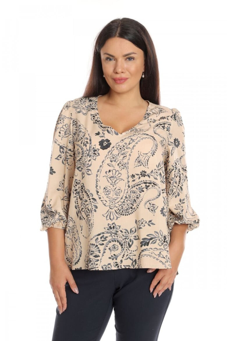 Eranthe 888141684-Bluza Dama Paisley Crem/Bleumarin cu imprimeu Paisley - Pled.ro