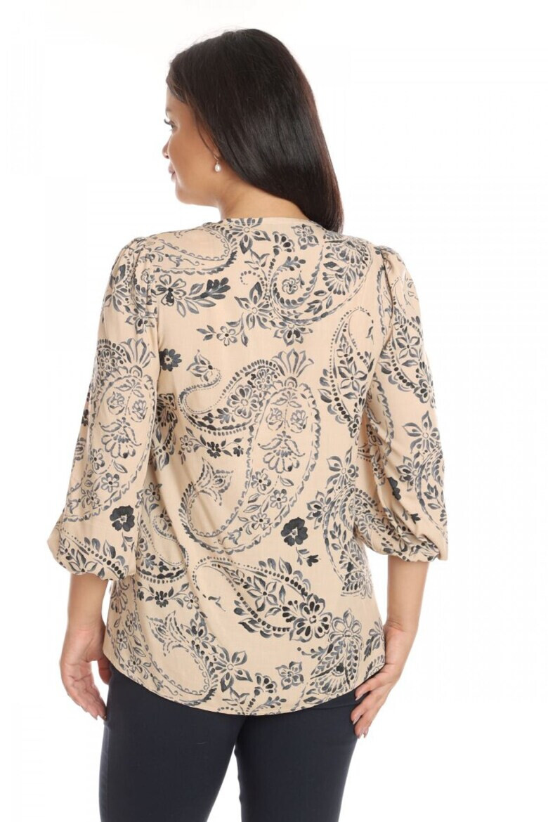 Eranthe 888141684-Bluza Dama Paisley Crem/Bleumarin cu imprimeu Paisley - Pled.ro