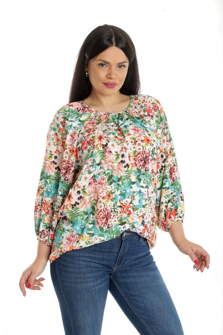 Eranthe 888141923-Bluza Dama Ampla Multicolora cu model Floral - Pled.ro