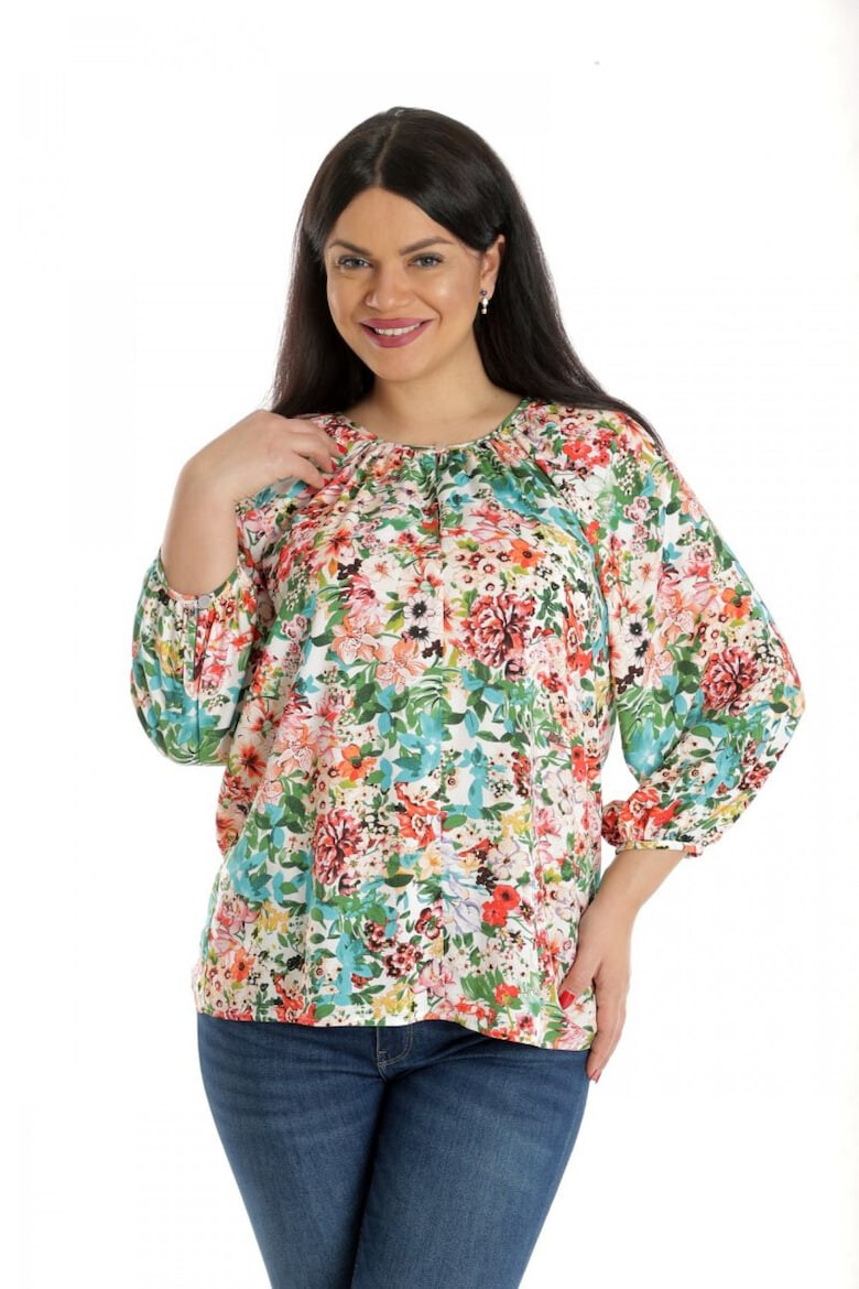 Eranthe 888141923-Bluza Dama Ampla Multicolora cu model Floral - Pled.ro