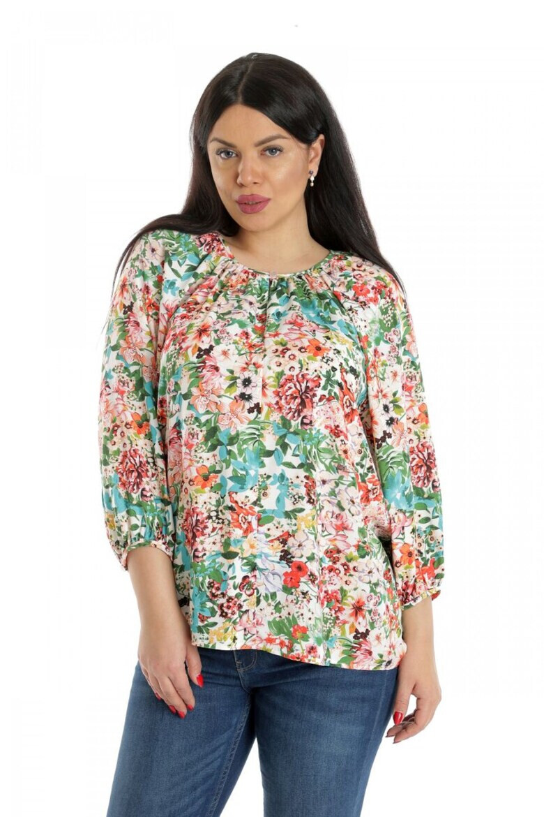 Eranthe 888141923-Bluza Dama Ampla Multicolora cu model Floral - Pled.ro