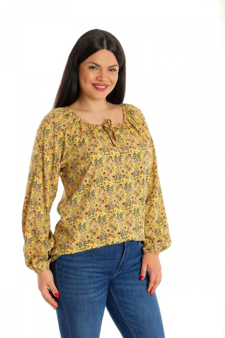 Eranthe 888141925-Bluza Dama tip IE Galben mustar cu model Floral - Pled.ro