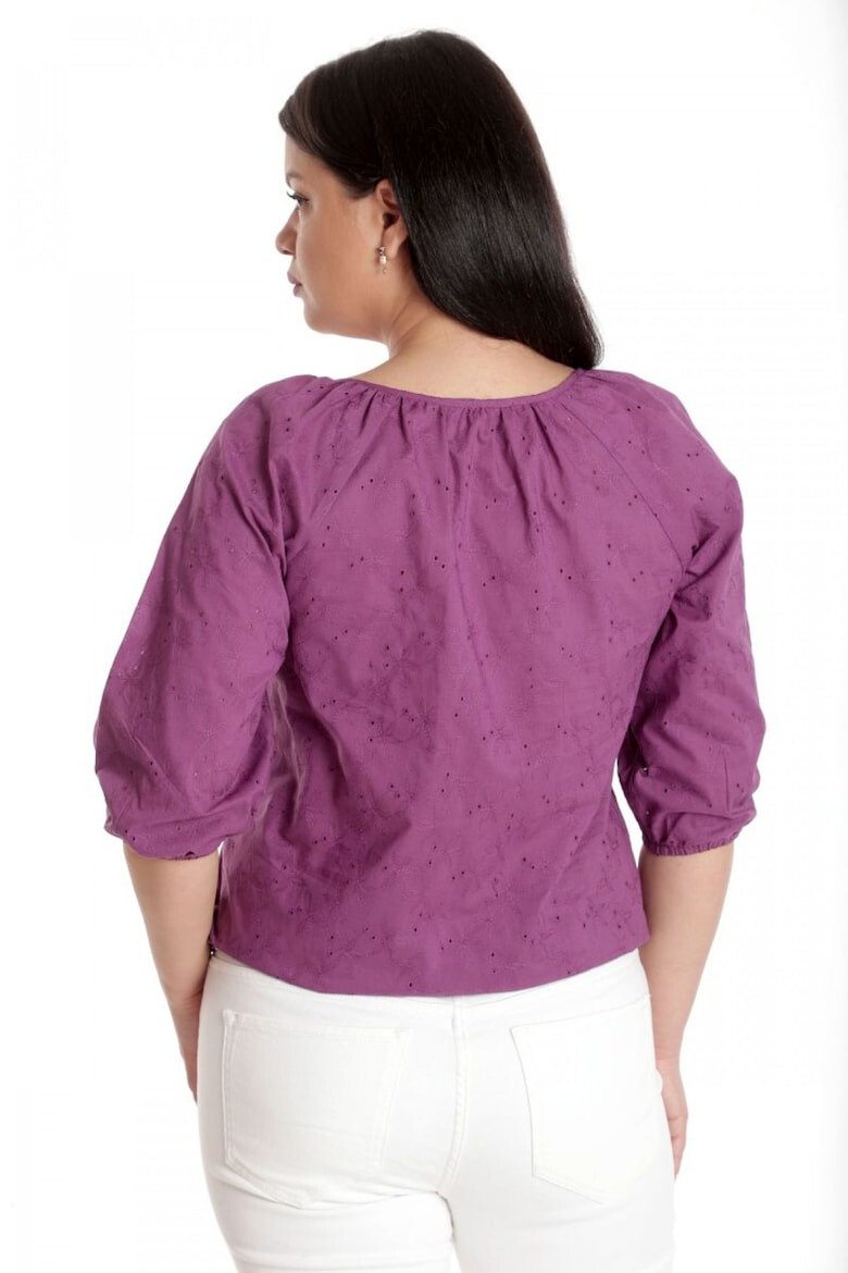 Eranthe 888142601-Bluza Dama IE Violet cu broderie sparta - Pled.ro