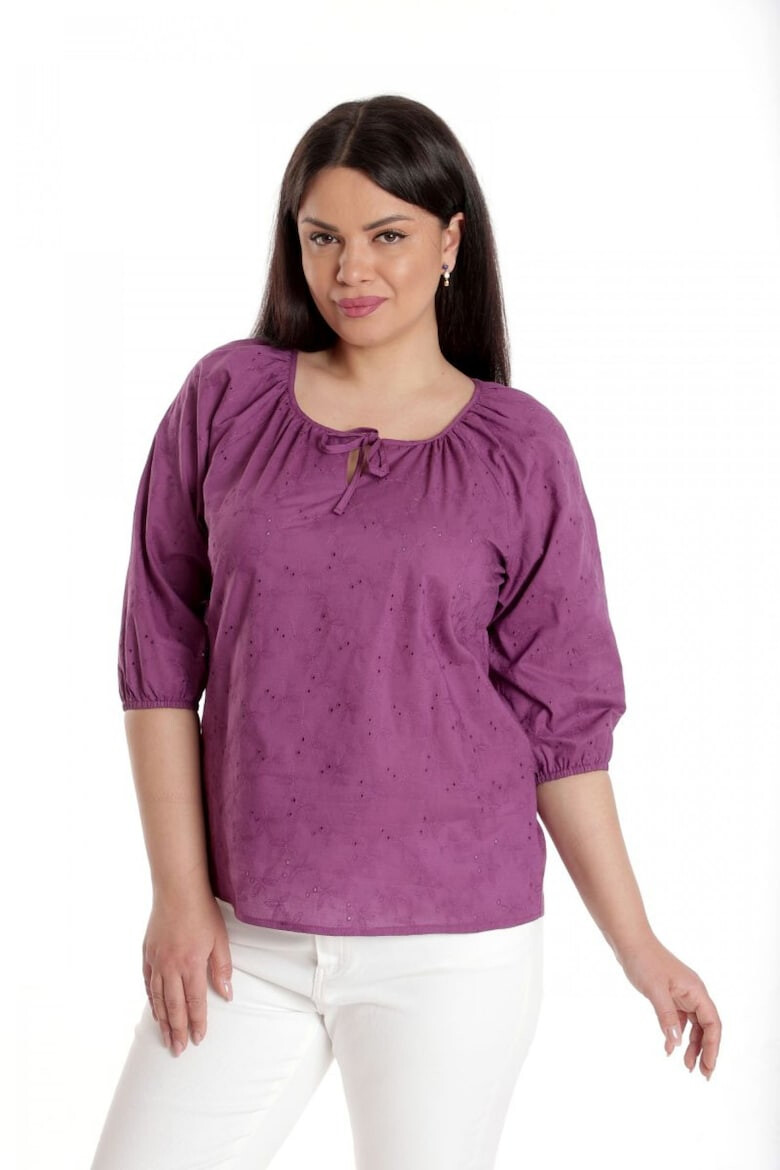 Eranthe 888142601-Bluza Dama IE Violet cu broderie sparta - Pled.ro