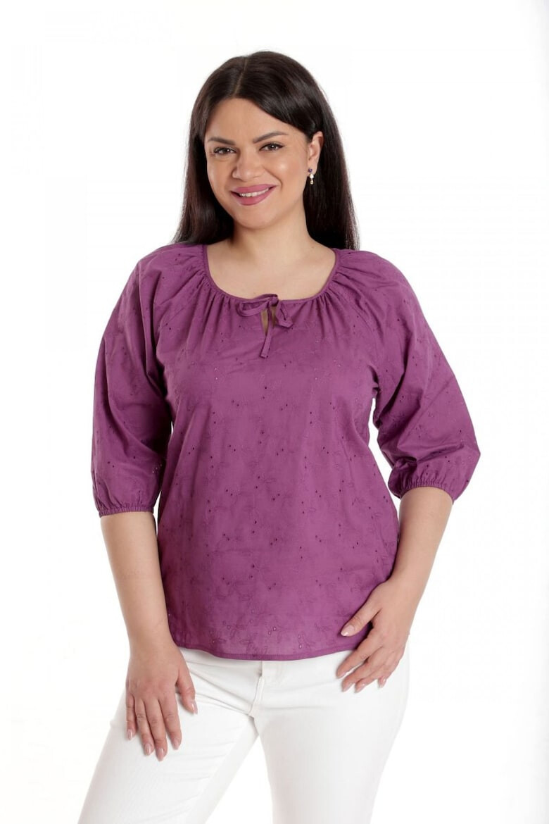 Eranthe 888142601-Bluza Dama IE Violet cu broderie sparta - Pled.ro