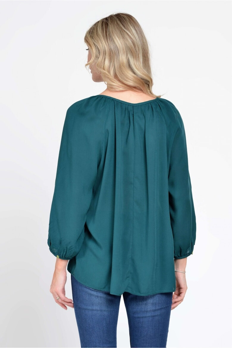 Eranthe 888143233-Bluza Dama cu Maneca 3 sferturi Ampla Verde cu pictura realizata manual - Pled.ro