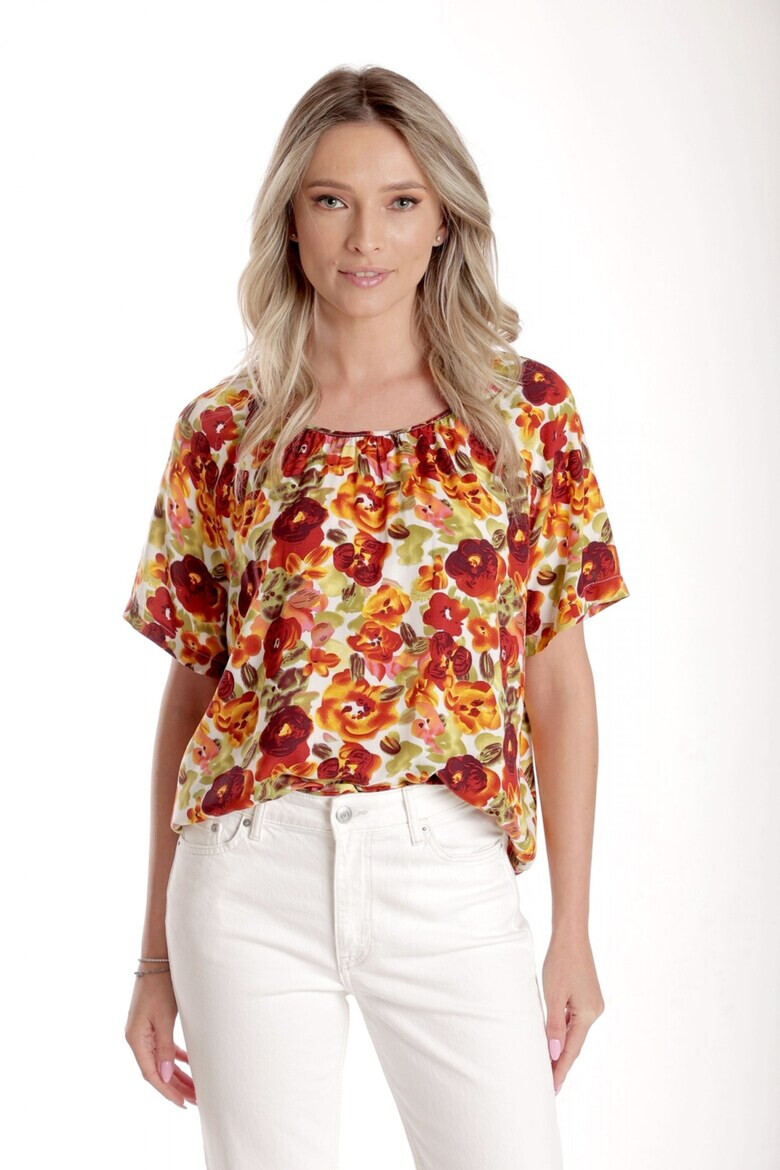 Eranthe 888144393-Bluza Dama Ampla cu Imprimeu Floral - Panselute - Pled.ro