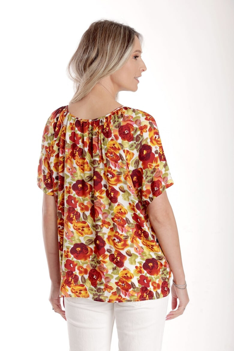 Eranthe 888144393-Bluza Dama Ampla cu Imprimeu Floral - Panselute - Pled.ro