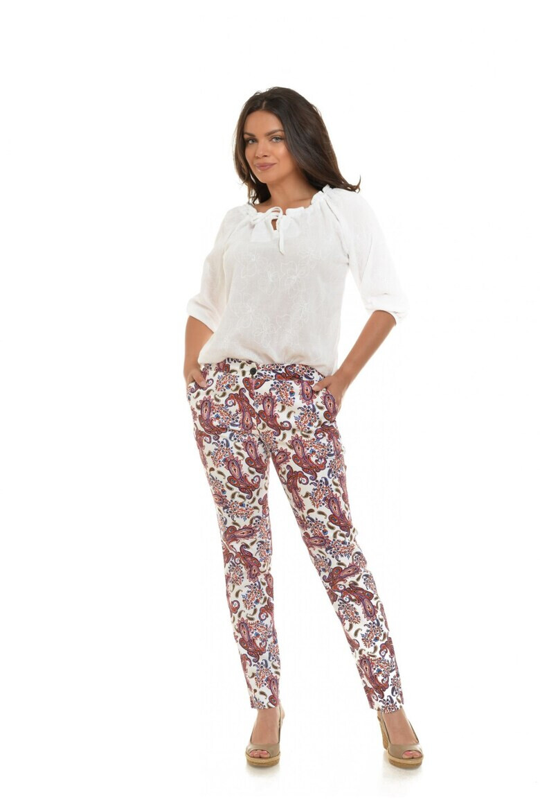 Eranthe Pantaloni drepti paisley - floral - Pled.ro