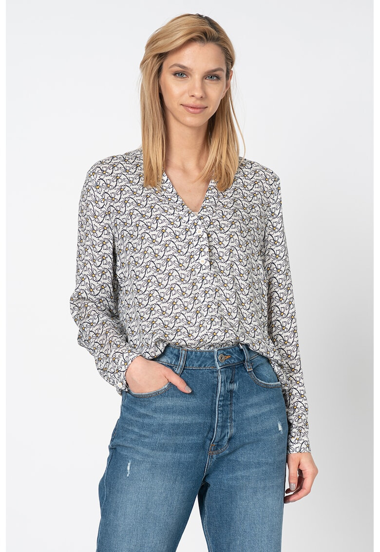 Esprit Bluza cu decolteu in V si imprimeu floral - Pled.ro