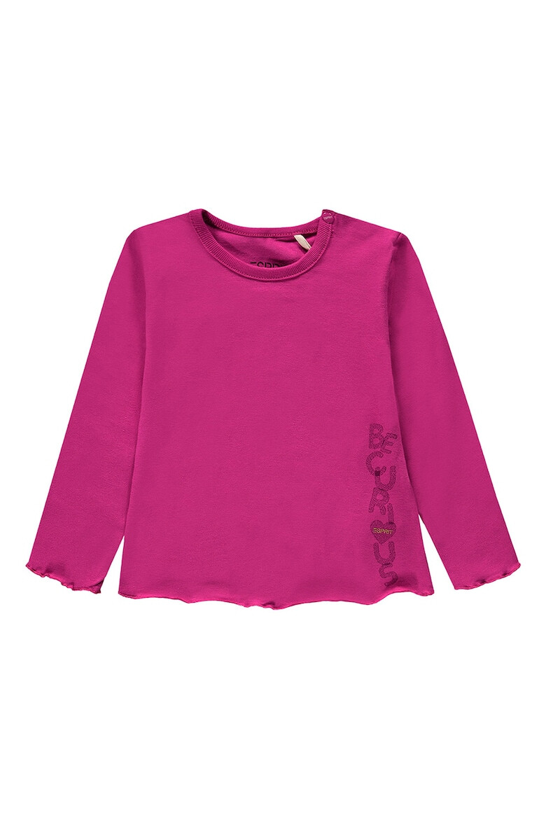 Esprit Bluza din amestec de bumbac organic cu imprimeu text - Pled.ro