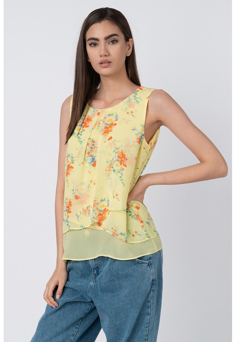 Esprit Bluza din sifon cu imprimeu floral fara maneci - Pled.ro