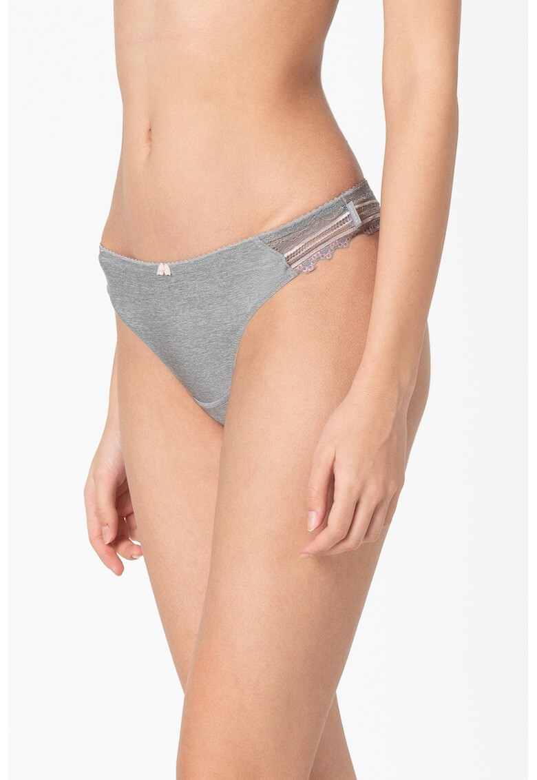 ESPRIT Bodywear Chiloti tanga cu insertii de dantela Fleur - Pled.ro