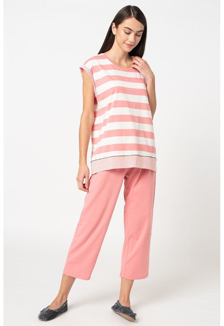 ESPRIT Bodywear Pijama din bumbac organic in dungi cu croiala ampla Aleesha - Pled.ro