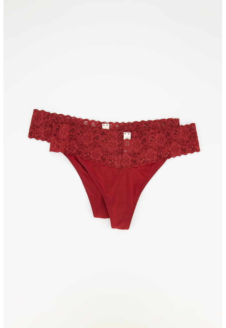 ESPRIT Bodywear Set de chiloti tanga cu insertii de dantela Daily Lace - 2 perechi - Pled.ro