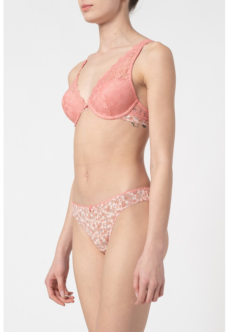 ESPRIT Bodywear Sutien cu imprimeu floral si insertii din dantela - Pled.ro