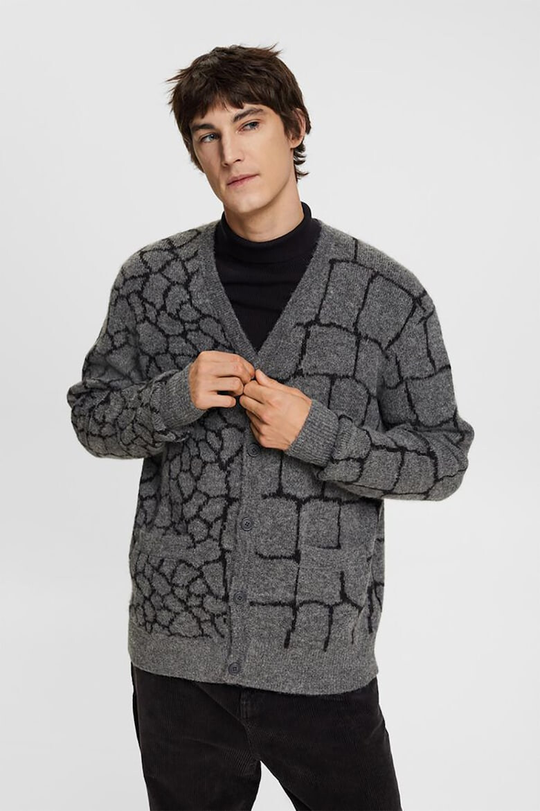 Esprit Cardigan cu imprimeu si decolteu in V - Pled.ro