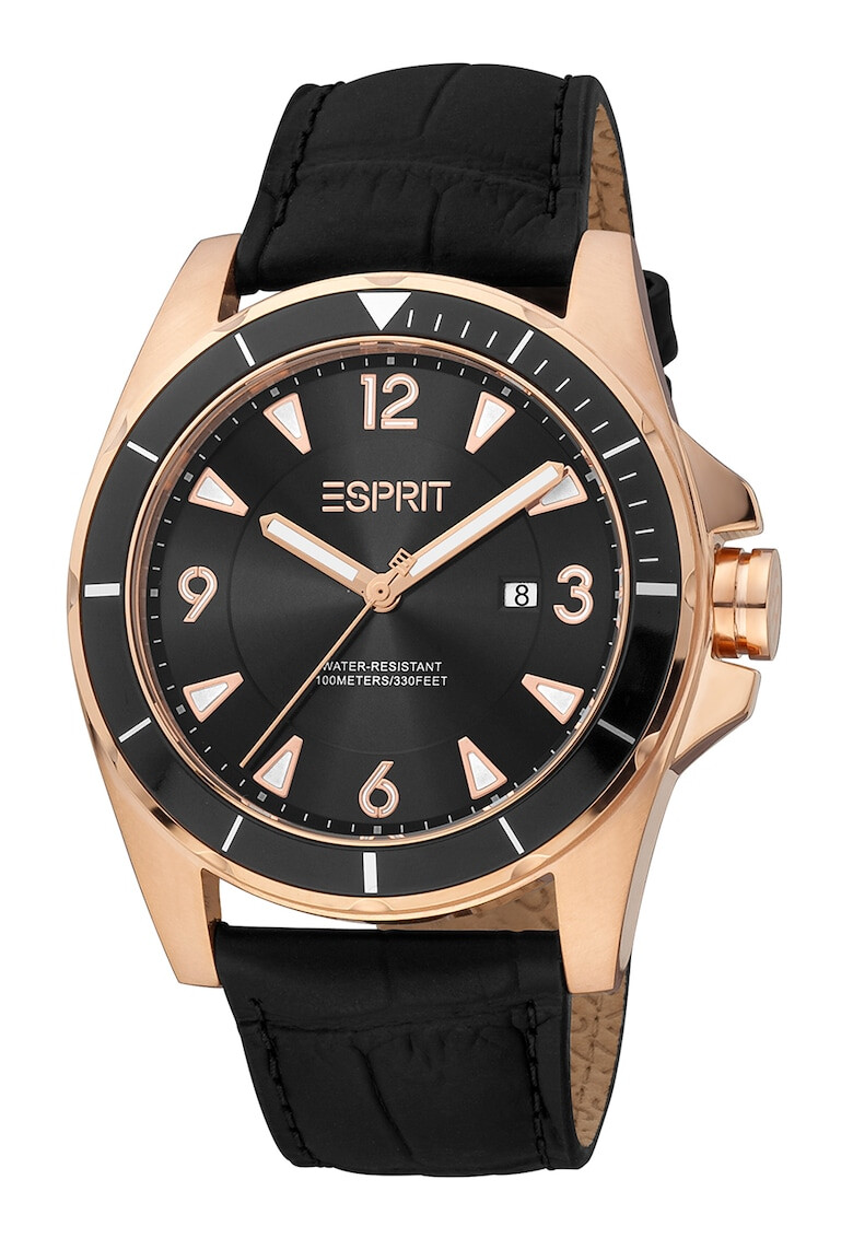 Esprit Ceas cu model in doua tonuri si curea din piele - Pled.ro