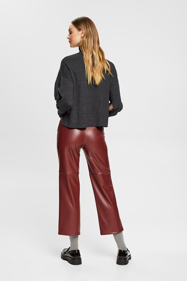 Esprit Pantaloni crop de piele ecologica - Pled.ro