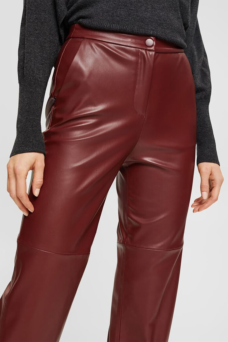 Esprit Pantaloni crop de piele ecologica - Pled.ro