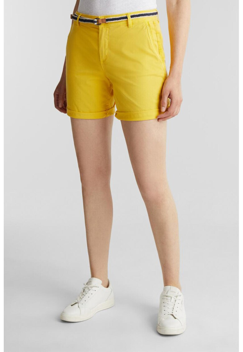 Esprit Pantaloni scurti chino cu o curea cu model impletit - Pled.ro