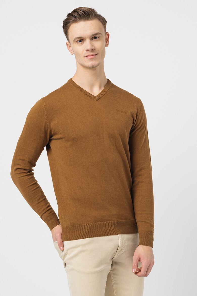 Esprit Pulover regular fit din bumbac organic si casmir cu decolteu in V - Pled.ro