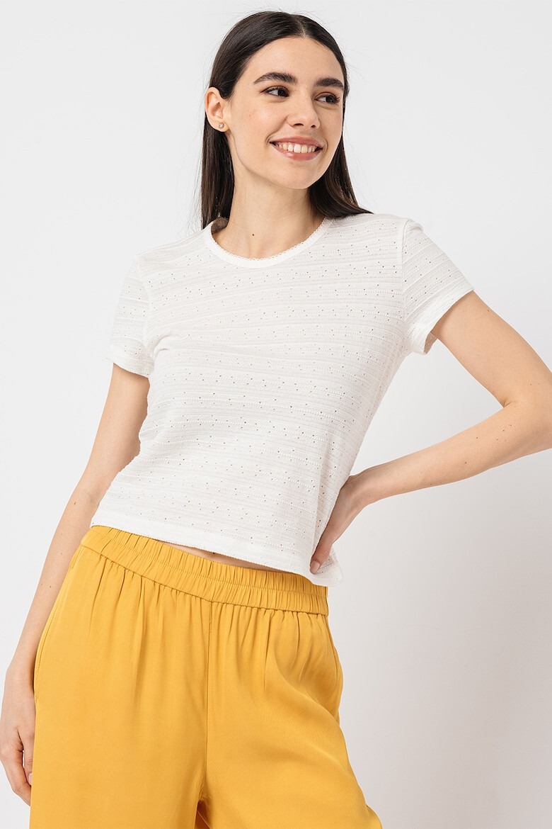 Esprit Tricou crop cu design pointelle - Pled.ro