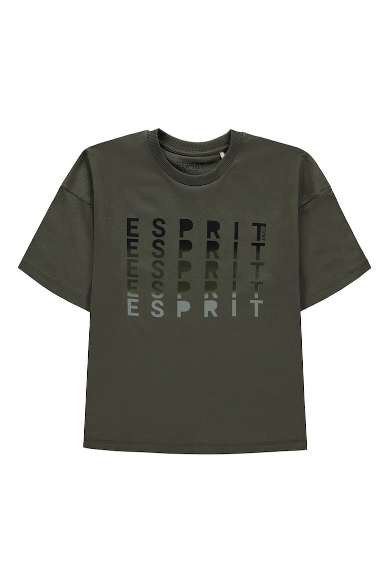 Esprit Tricou cu decolteu la baza gatului si logo - Pled.ro