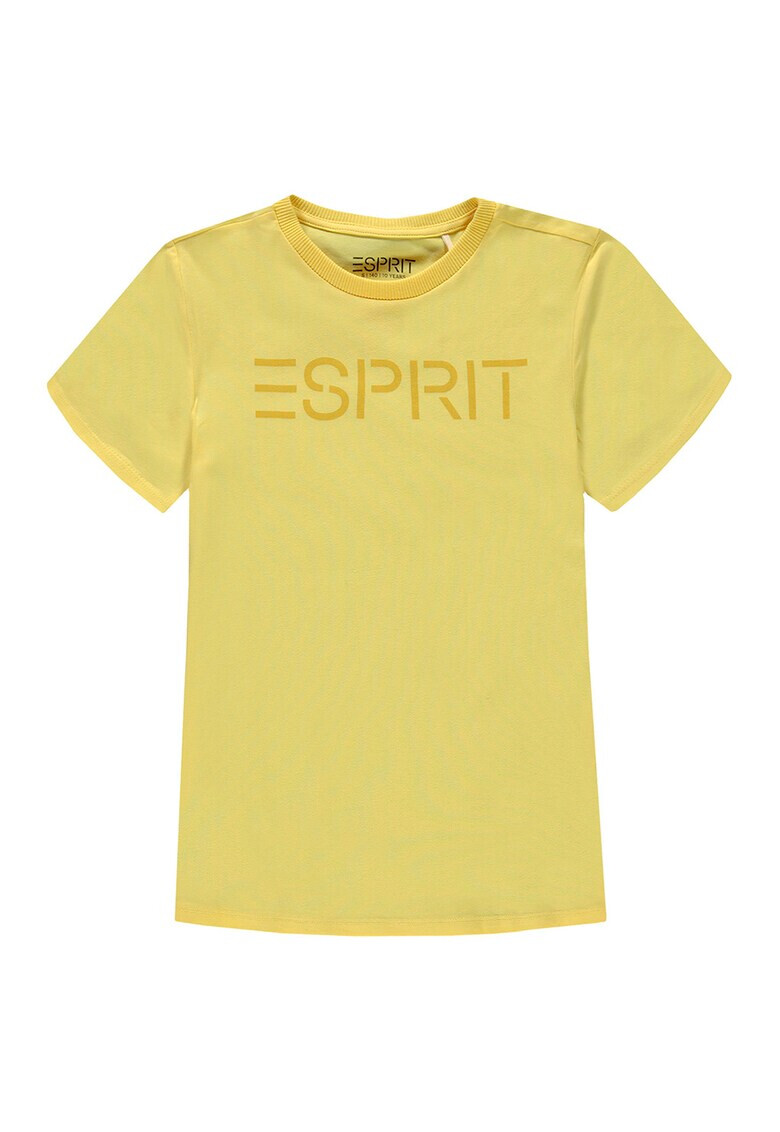 Esprit Tricou cu decolteu rotund si logo - Pled.ro