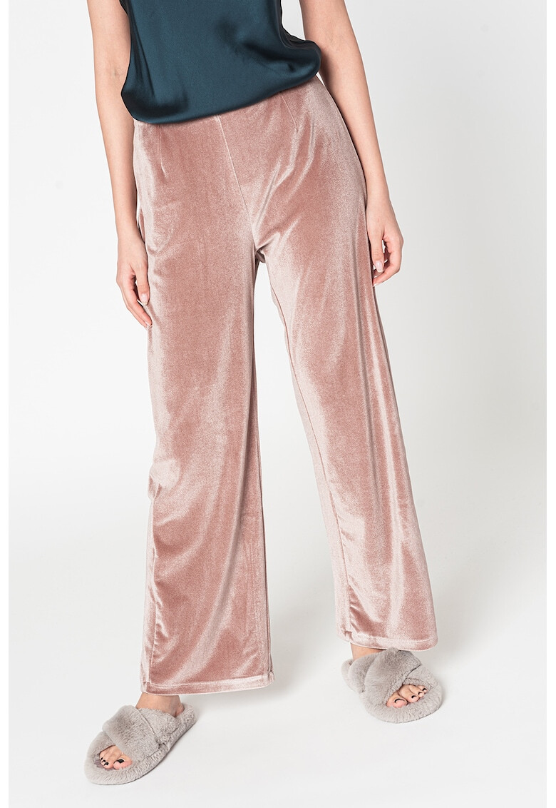 Etam Pantaloni de pijama din catifea cu talie elastica - Pled.ro