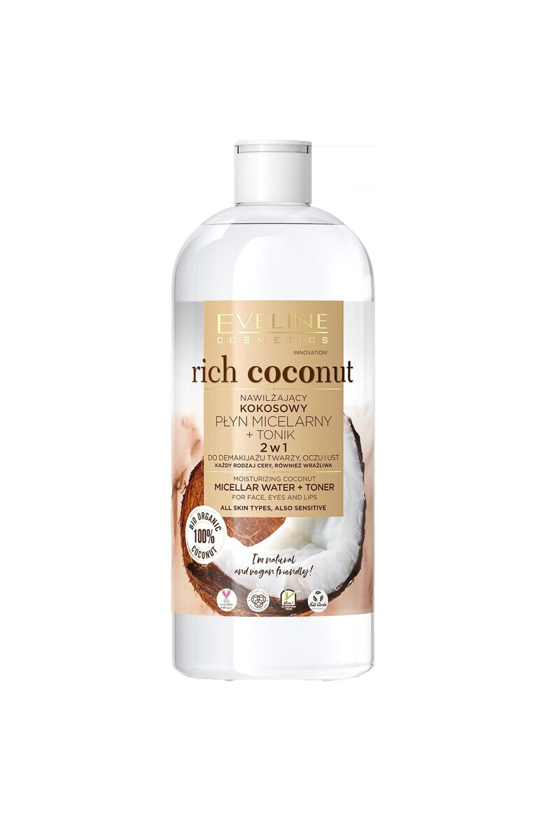 Eveline Cosmetics Apa micelara Rich Coconut 2in1 500 ml - Pled.ro