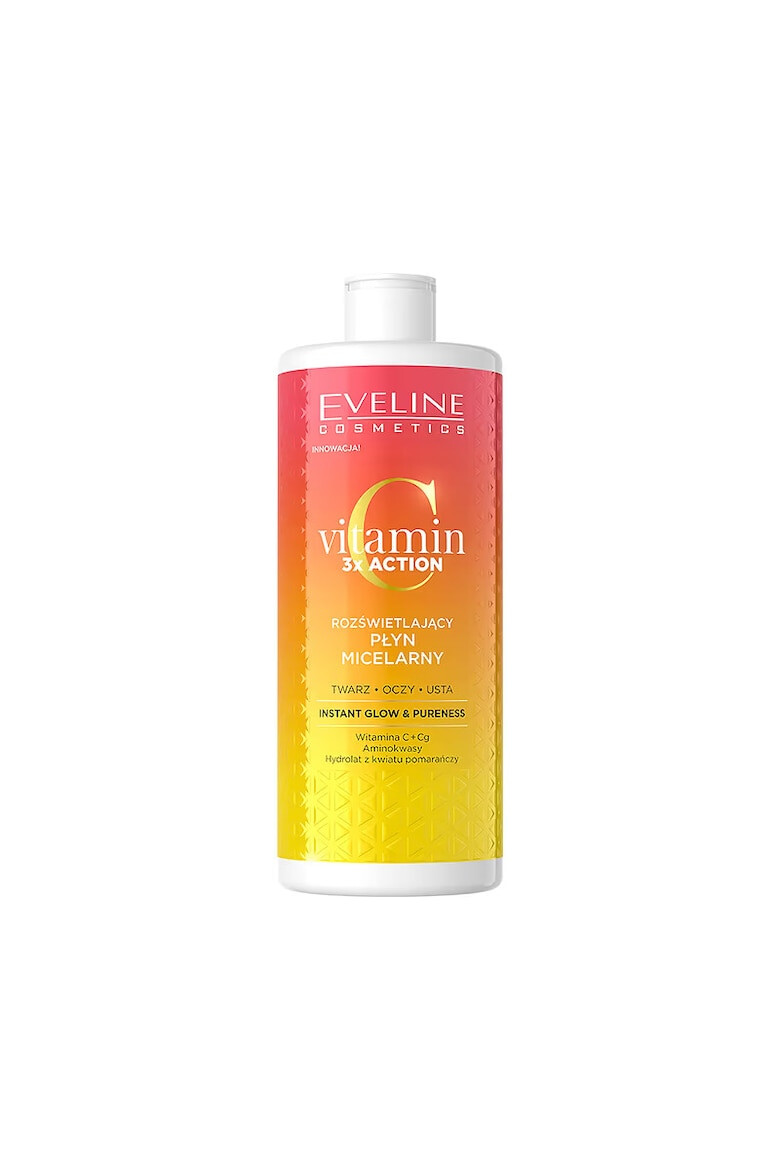 Eveline Cosmetics Apa micelera pentru luminozitate si hidratare Vitamin C 3x Action 500 ml - Pled.ro