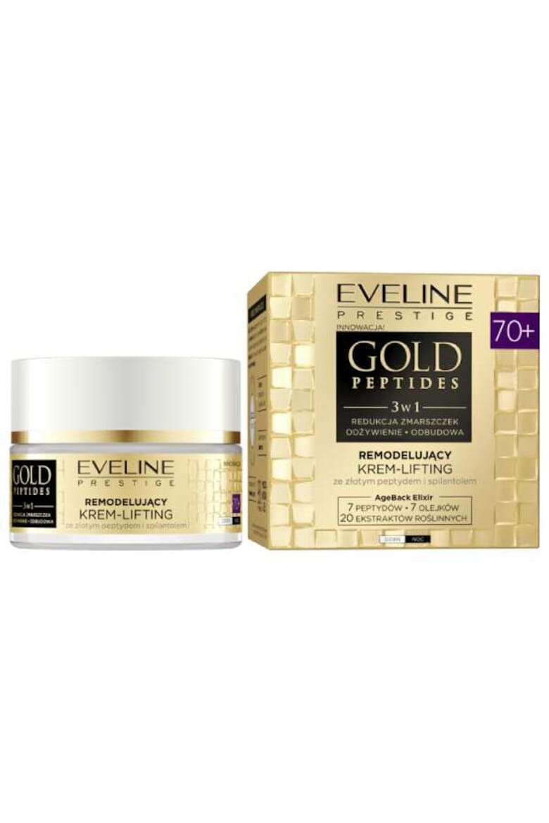 Eveline Cosmetics Crema de fata cu efect de lifting Remodeling Gold Peptides 70+ 50 ml - Pled.ro