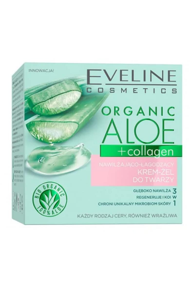 Eveline Cosmetics Crema-gel hidratanta si calmanta Organic Aloe + Collagen 50 ml - Pled.ro