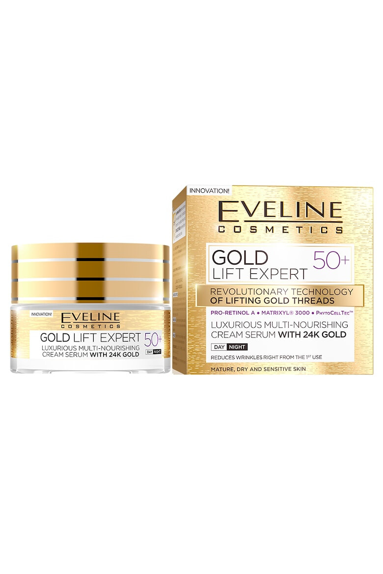 Eveline Cosmetics Crema luxurianta de intinerire Gold Lift Expert cu aur de 24K 50+ 50 ML - Pled.ro