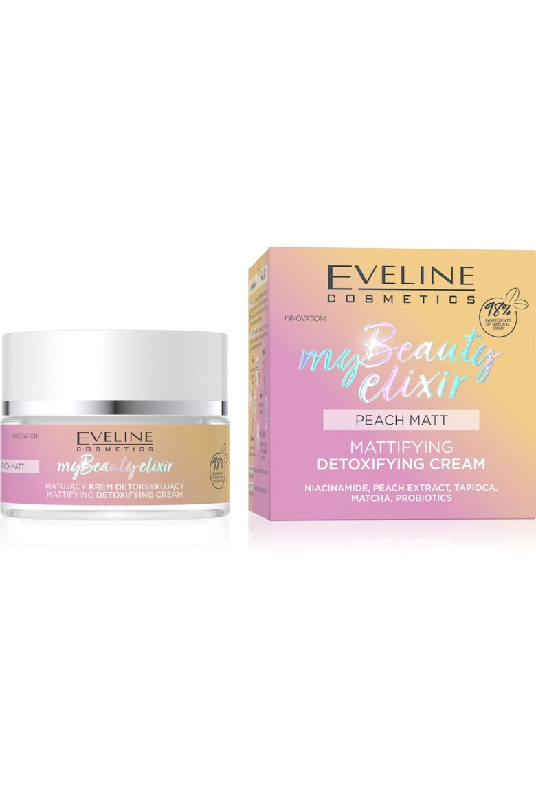 Eveline Cosmetics Eveline My Beauty Elixir Mattifying and Detoxifying Face Cream Peach Matt crema detoxifianta pentru piele uleioasa 50 ml - Pled.ro