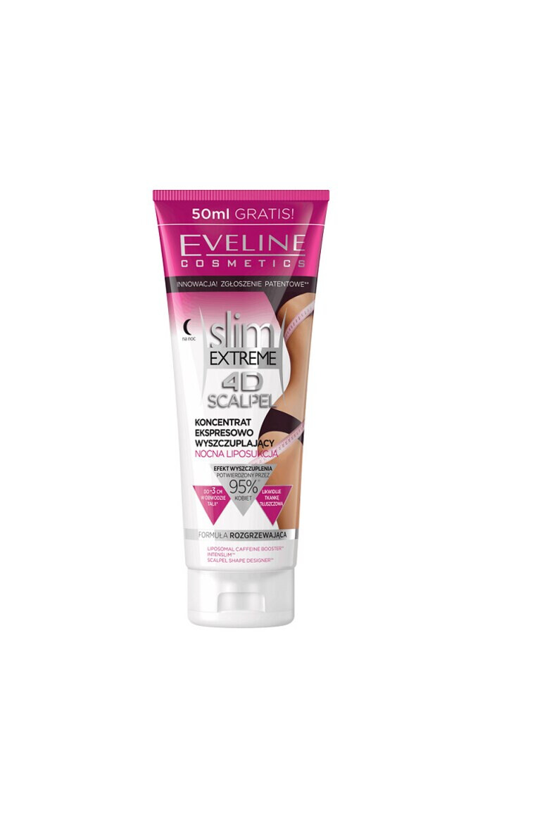 Eveline Cosmetics Eveline Slim Extreme 4D Scalpel Express Slimming Concentrate Night Liposuction ser de modelare pe abdomen coapse si fese 250 ml - Pled.ro