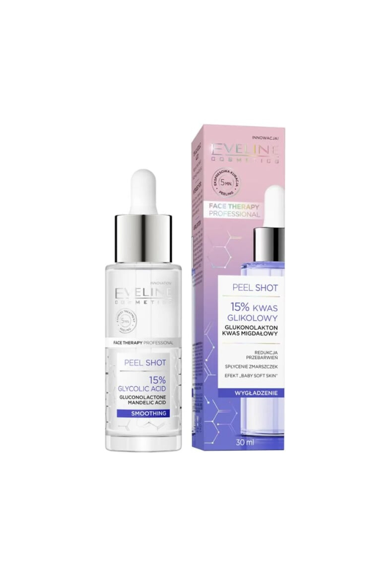 Eveline Cosmetics Ser pentru fata Serum Shot 15 % Glycolic acid Smoothing 30 ml - Pled.ro