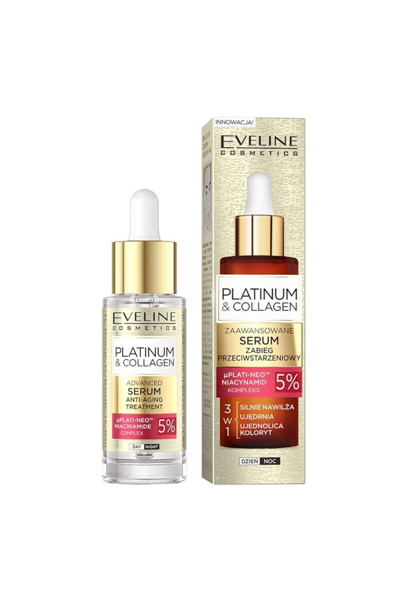 Eveline Cosmetics Serum Tratament anti-imbatranire Platinum&Collagen Advanced Face 30 ml - Pled.ro