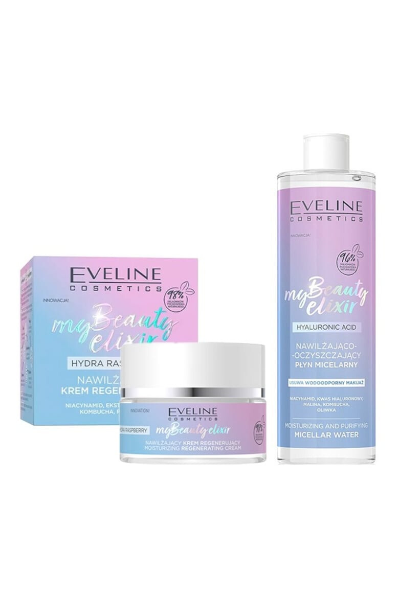 Eveline Cosmetics Set Crema de fata My Beauty Elixir Hydra Raspberry 50 ml + Apa micelara My Beauty Elixir acid hyaluronic 400ml - Pled.ro