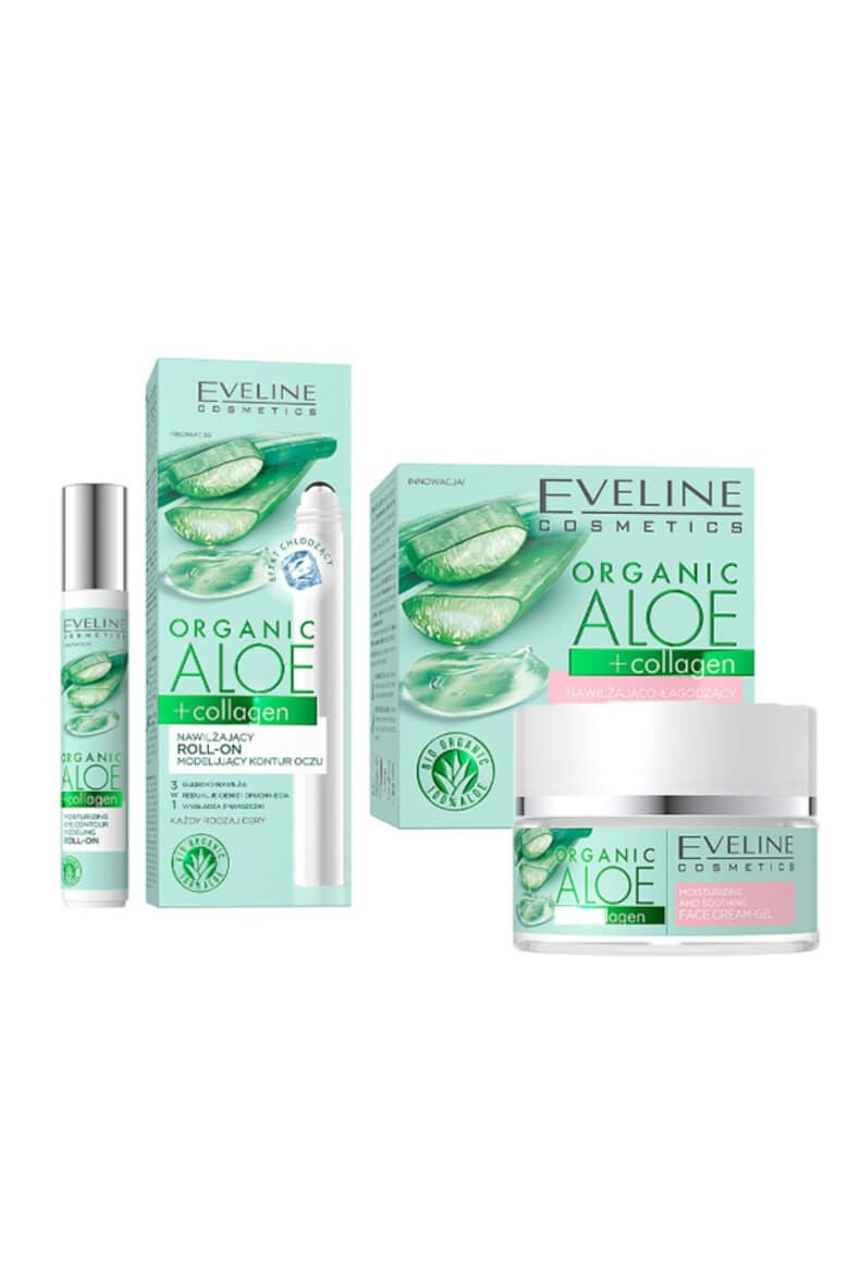 Eveline Cosmetics Set Ingrijire Ten Organic Aloe&Collagen Crema de fata 50 ml Crema de ochi 20 ml - Pled.ro