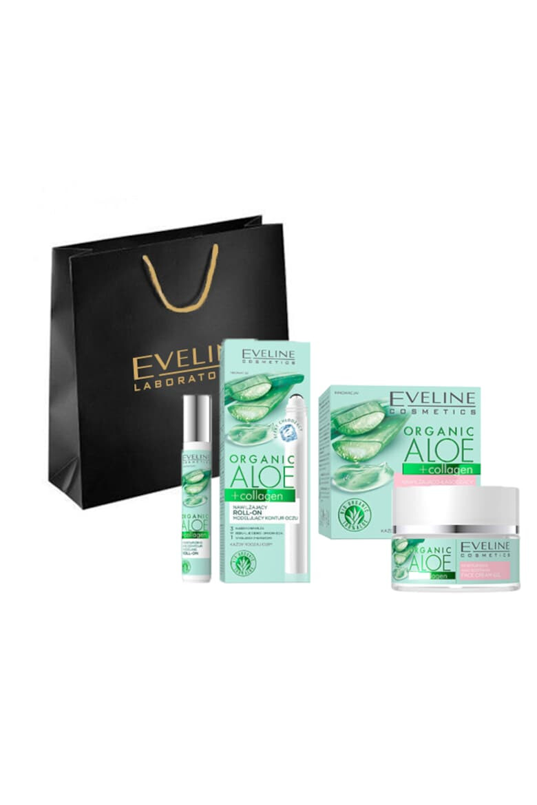 Eveline Cosmetics Set Ingrijire Ten Organic Aloe&Collagen Crema de fata 50 ml Crema de ochi 20 ml - Pled.ro